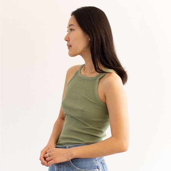 Rawson Studio The Verona Tank in Vintage Olive Green - Picture 2 of 7